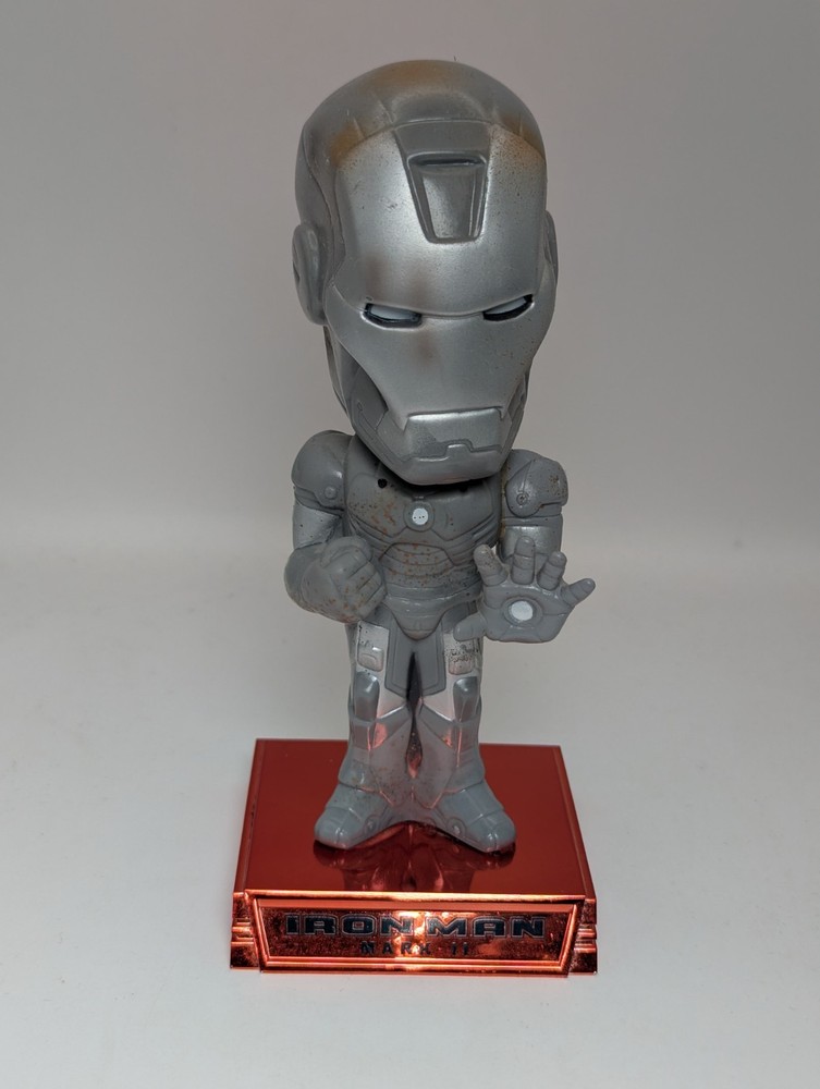 Funko Wacky Wobbler Red Chrome Base Iron Man Mark 2 Battle Damaged Costco-No Box