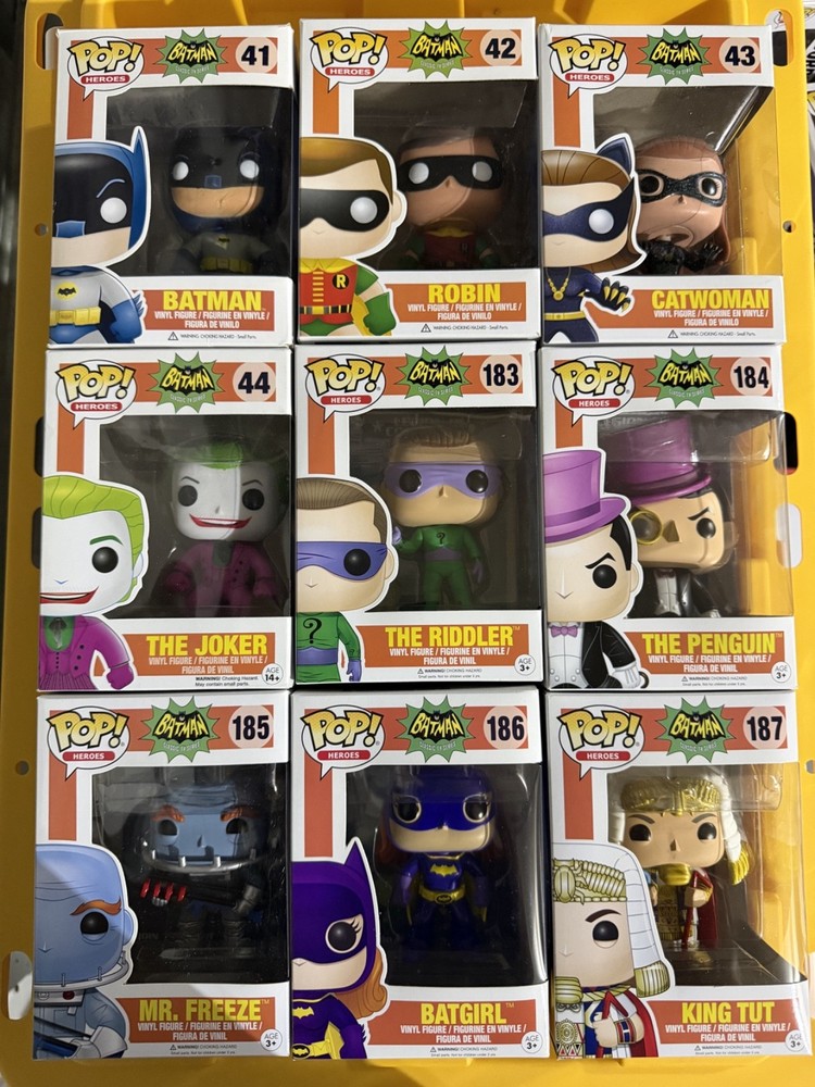 Funko Pop Batman Classic TV Series Lot of 9 #41-44 #183-187 DC 1966
