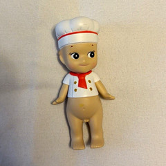 Sonny Angel Mini Chef Figurine White Hat Outfit Red Trim Plastic 2021