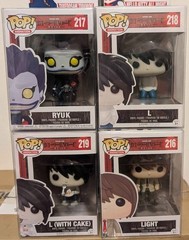 Funko Pop! Death Note – Full Set – L, L With Cake, Ryuk, And Light Yagami