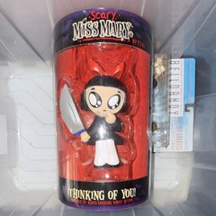 FINE Scary Miss Mary Figure Knife-Gouging Wrist Action Black White Red Plastic