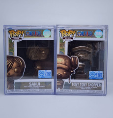 Funko Pop! Plus One Piece Bronze Statue Set Sanji #2017 Chopper #2018 Sealed