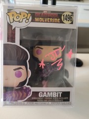Autographed “Gambit” Funko Pop #1496 Deadpool Wolvrine Bobblehead Free Ship
