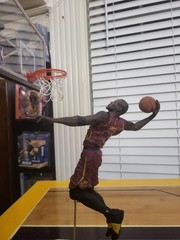 Basketball Player Dunk Pose Figure Plastic Multicolor With Stand