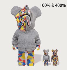 *A BATHING APE BAPE X MEDICOM TOY 30TH ANNIV. SHARK HOODIE BE@RBRIC 100%&400%SET