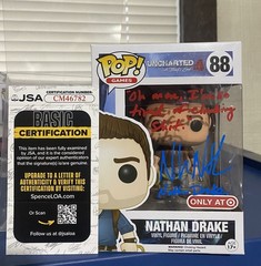 Nolan North Signed Nathan Drake Uncharted Funko Pop Quote w/ JSA COA Target