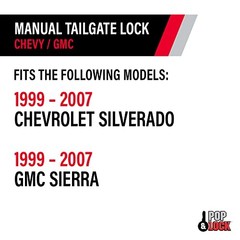 – Manual Tailgate Lock for Chevy Silverado and GMC Sierra, Fits 1999 to 2007