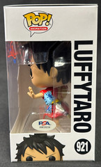 Monkey D. Luffy One Piece Funko Pop #921 Luffytaro Signed Erica Schroeder PSA