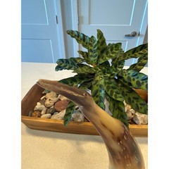 Vintage Hand-Carved Horn Bird Sculpture Art Deco Style Egret Crane Figurine 12”