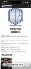 JOSH ALLEN FOOTBALL 2021 FUNKO POP #109-PSA GRADED NM-MT+8.5-RARE-ROOKIE
