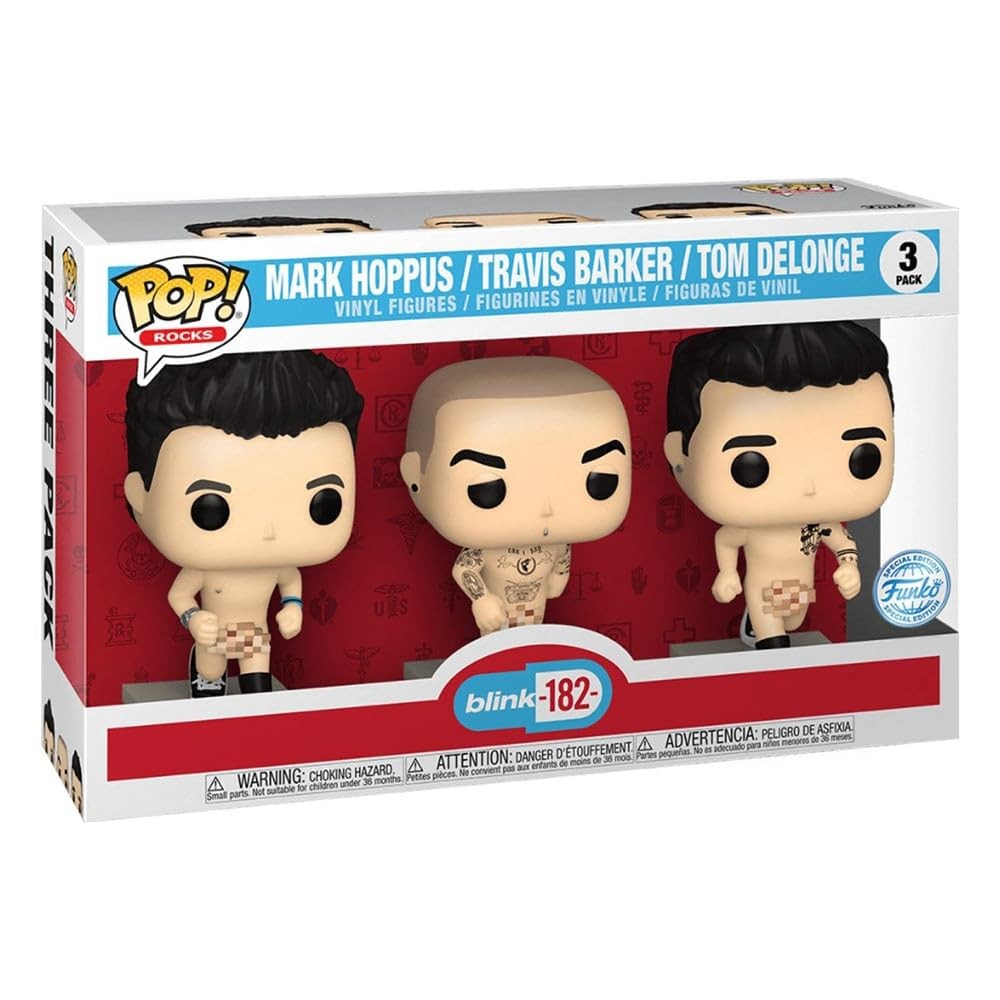 Blink 182 Funko Pop Vinyl Figure Set Green Black White Blue 3 Pack Exclusive