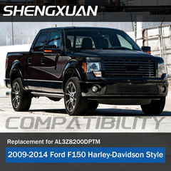 All Glossy Black Front Bumper Grill Compatible with 2009-2014 Ford F-150 F150 Ha