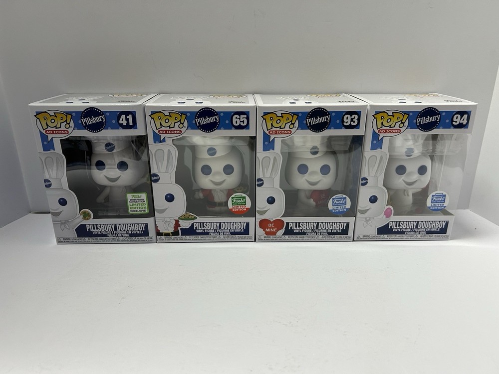 Funko Pop! Ad Icons LE Pillsbury Doughboy 37 & ECCC 41, 93, & 94 Lot Of 4.
