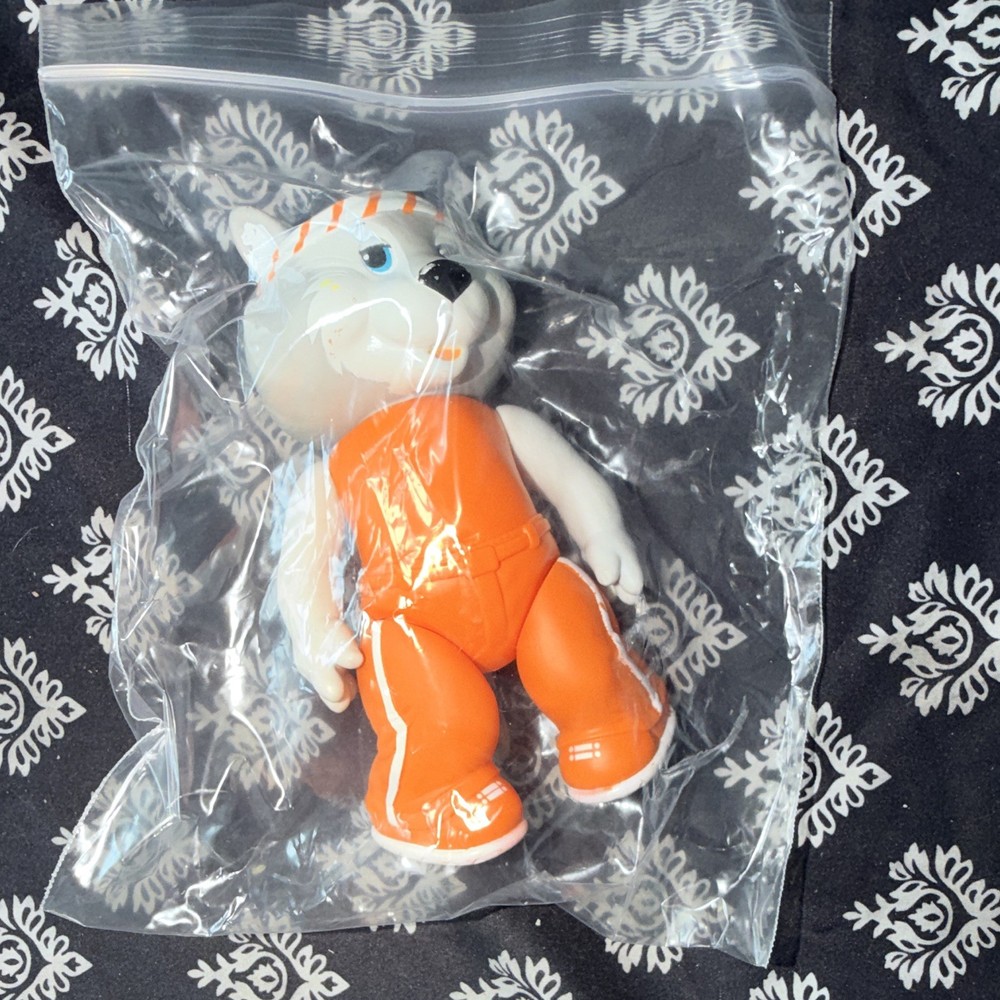 Wolf Plastic Figure Toy, Orange & White Outfit, Unopened in Original Packaging