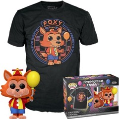 Five Nights at Freddys • FUNKO Excl: Flocked FOXY w/Balloon • Adult T-Shirt (LG)