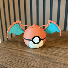 Pokémon Poké Ball Figure w/ Wings, Plastic, Orange/Blue/White/Black