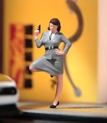 ZD 1:64 Painted Figure Model Miniature Diorama Sand Lady Female Agent Beauty