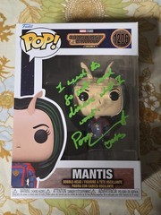 POM KLEMENTIEFF SIGNED MANTIS FUNKO POP 1206 GUARDIANS COA w/Line