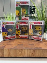 Funko Pop Simpsons Exclusive Lot Homer Hedges Jimbo Nelson Burns w/ Protectors