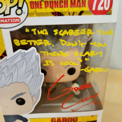 ⭐ONE PUNCH MAN FUNKO POP: Greg Chun signed/quoted GAROU #720 PSA-COA Witnessed
