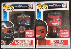 CAPT AMERICA & RED HULK pair 2 FUNKO POPS Marvel Collector Corps BRAND NEW L@@K!