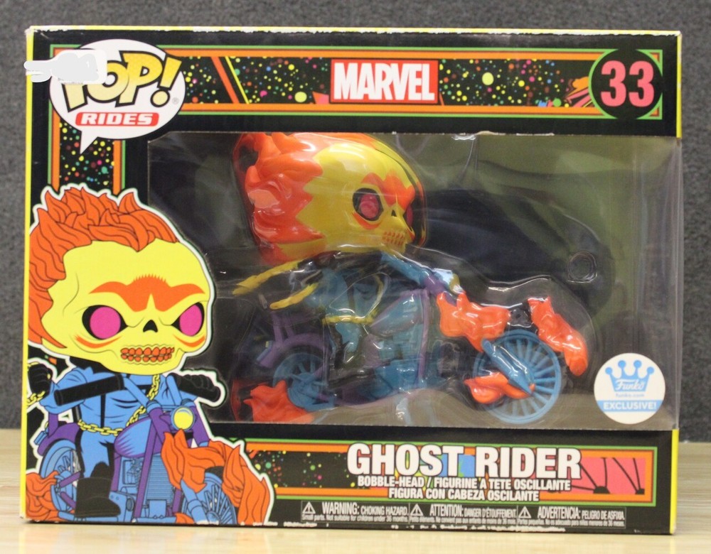 Funko Pop! Rides #33 Ghost Rider Black Light Popcultcha Exclusive Marvel New