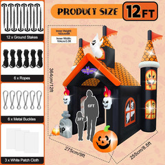 12FT Halloween Inflatable Archway, Large Haunted House Inflatables
