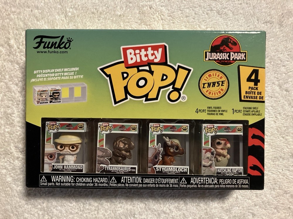 Funko Bitty Pop Jurassic Park Mini 4-Pack w/ Chase Hatchling Raptor Damaged Box