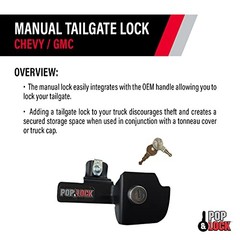 – Manual Tailgate Lock for Chevy Silverado and GMC Sierra, Fits 1999 to 2007
