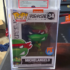 Funko Pop! Comics Michelangelo #34 PX Previews Exclusive TMNT PSA 9