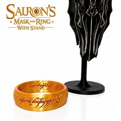 Sauron The Dark Lord Mask & Ring with Stand (3D printed 9 inches tall replica)