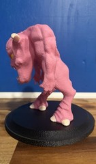 3D Printed XL Pinky Demon Doom Monster – Hand Painted 8” Statue on Black Base