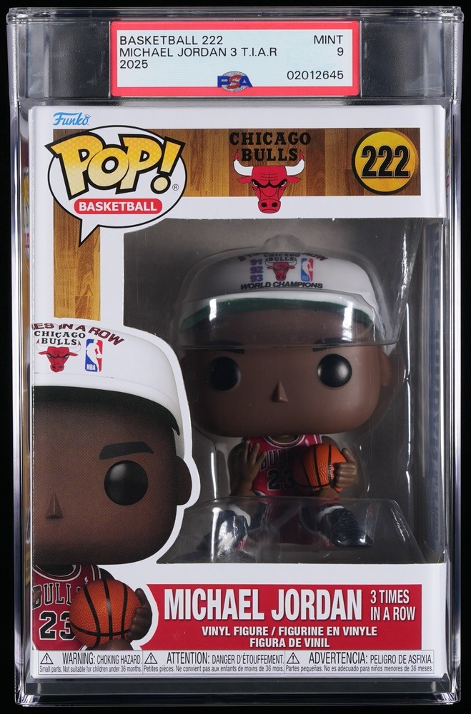 Michael Jordan Basketball 222 “3 Times in a Row” Funko Pop! *RARE!* PSA 9 MINT