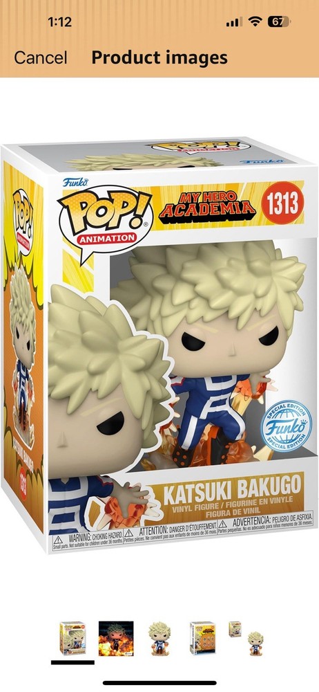 Funko POP! Animation: My Hero Academia – Katsuki Bakugo (Box Lunch) #1313