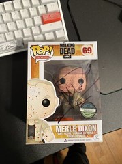 Funko POP! The Walking Dead Merle Blood Splattered Figure Michael Rooker SIGNED