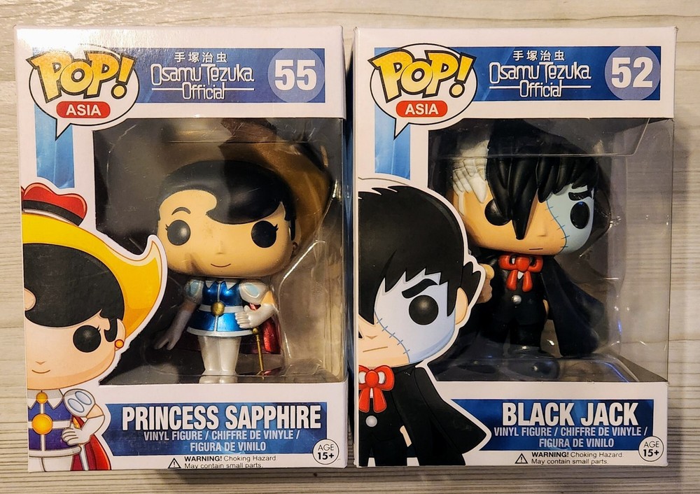 Funko Pop! Asia: Osamu Tezuka Princess Sapphire 55 & Black Jack 52 w/ Protectors