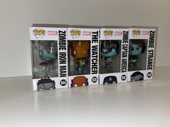 Funko Pop Marvel What if? The Watcher #928 & Zombie Avengers Lot of 4 Ships WW