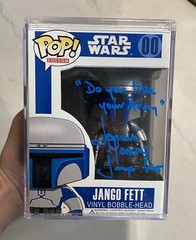 Temuera Morrison Signed Star Wars Jango Fett Custom Pop Quote Authentic