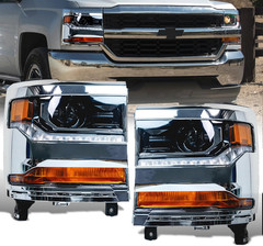 Hid/Xenon Headlight Assembly Compatible with 2016 2017 2018 Chevy Silverado 1500