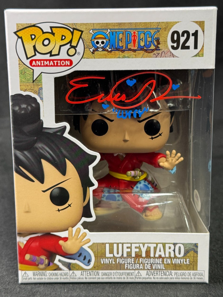 Monkey D. Luffy One Piece Funko Pop #921 Luffytaro Signed Erica Schroeder PSA