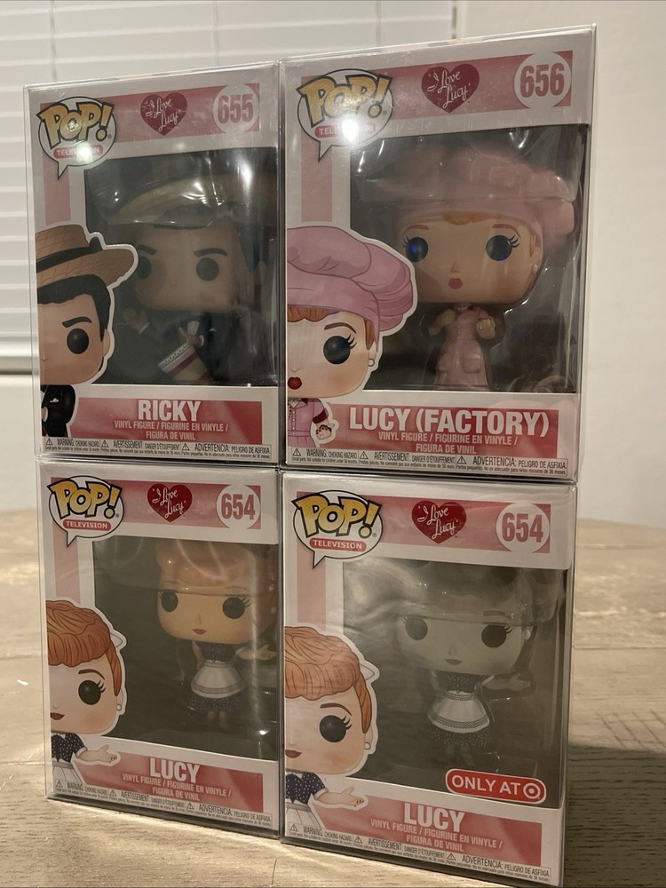 Funko Pop! I Love Lucy Complete Set of 4 Including B&W #654 W/ Protective Cases