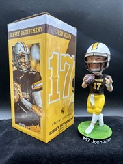 New Josh Allen Retire Jersey #17 Bobblehead University of Wyoming Buffalo Bills