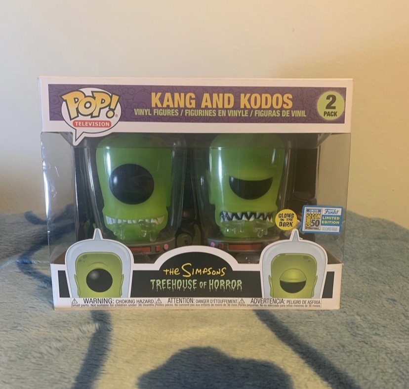 The Simpsons Kang and Kodos Funko Pop 2-Pack SDCC 2019 Con Exclusive GITD Glow