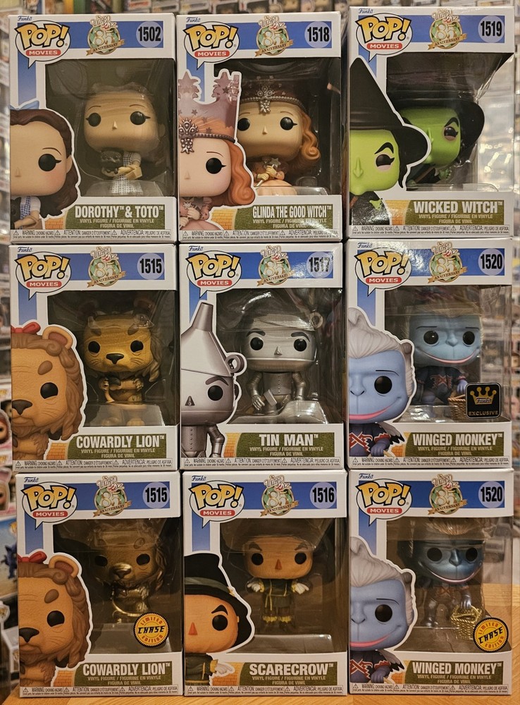 Funko Pop The Wizard Of OZ 85Th Anniversary Complete Bundle Of 10 Chase/Common