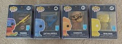 Robert Downey Evans Renner Brolin Signed 4x Funko Pop Set Marvel Art Series LE
