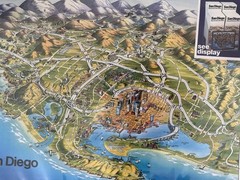 Vintage 1983 San Diego California Pictorial Map Unique Media Bird’s Eye 26×18