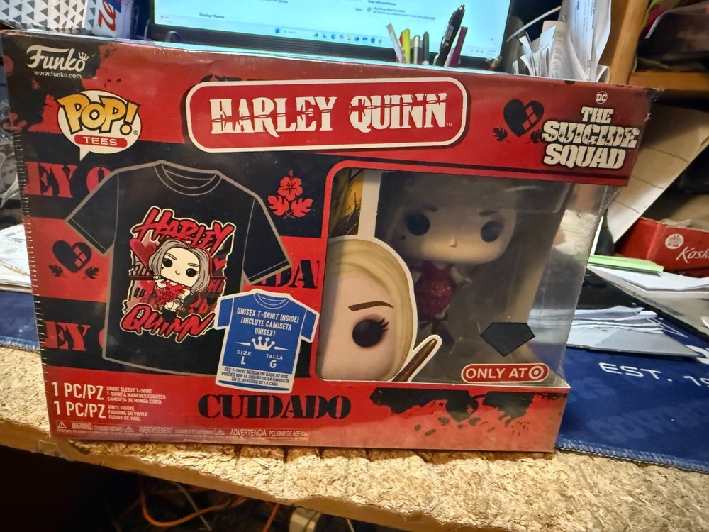 Funko Pop Tees Diamond Collection Target Exc Harley Quinn Large Shirt Sealed New
