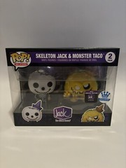 FUNKO POP! VINYL: JACK IN THE BOX – SKELETON JACK AND MONSTER TACO – 2 PACK NIB