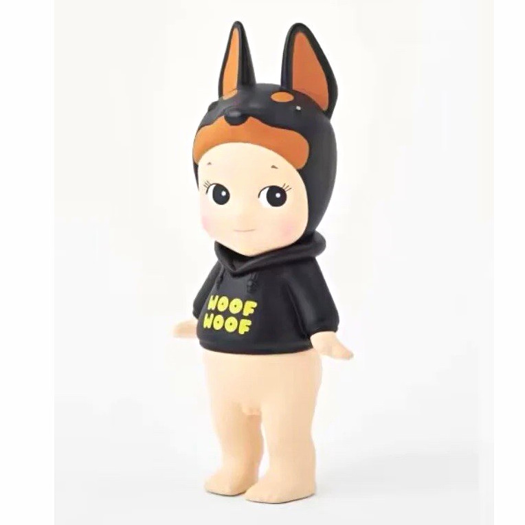 Dog Hoodie Figurine Collectible Plastic Animal Theme Black Beige Brown