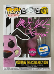 FUNKO POP GEMINI FLOCKED COURAGE THE COWARDLY DOG SIGNED MARTY GRABSTEIN -8935S